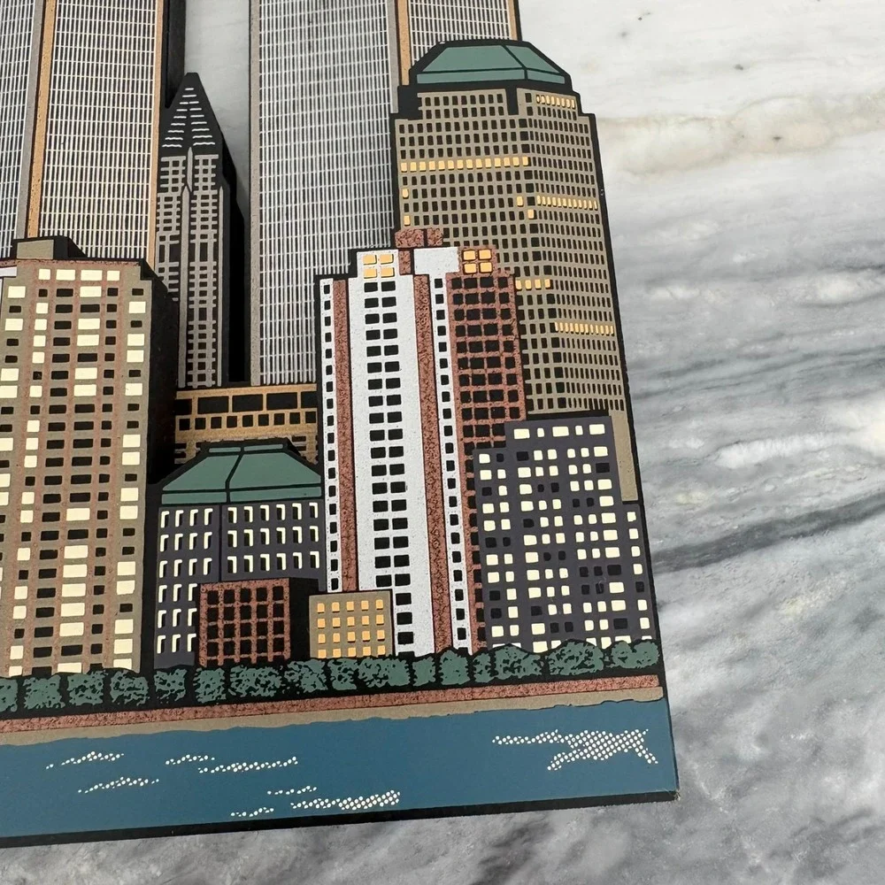 Shelia's Heart Of The City World Trade Center Twin Towers 3D Wood Shelf Sitter